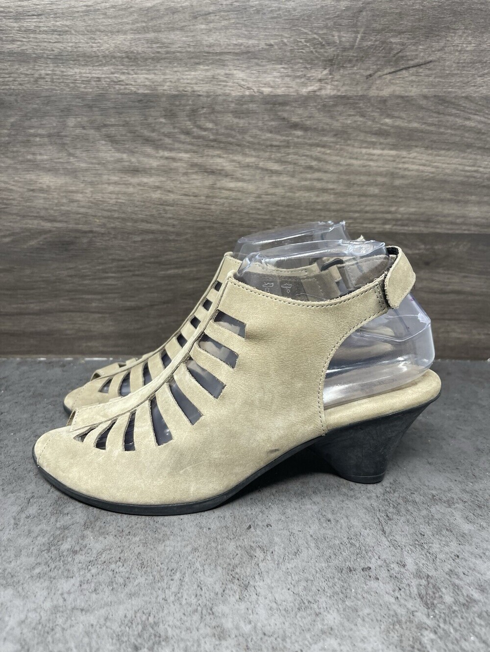 Arche Enexor Slingback Sandals Womens Size 7 (38) Brown Suede Wedge Heel